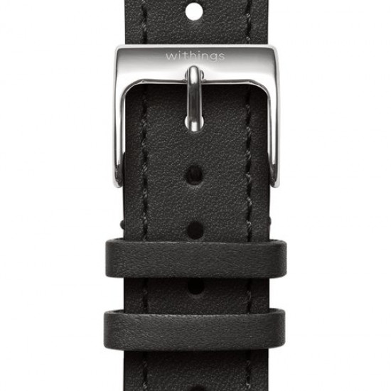 Withings - Pulseira cabedal 18mm (black/steel)