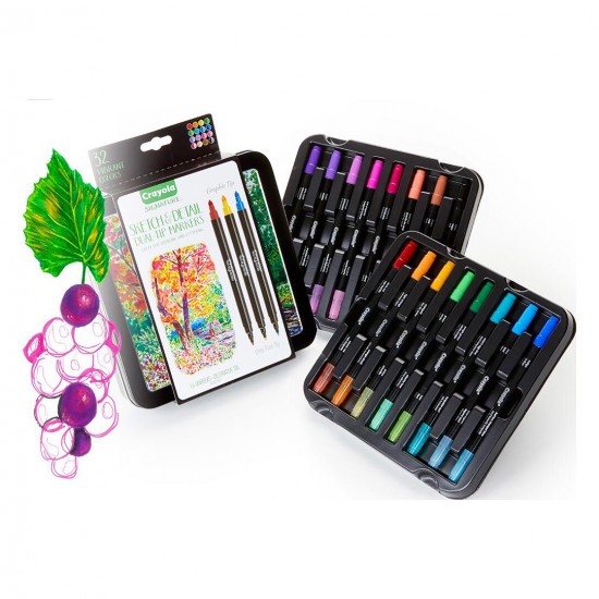 Crayola - Signature Marcadores Dupla-Ponta Sketch&Detail 16x Crayola - Signature Marcadores Dupla-Ponta Sketch&Detail 16x