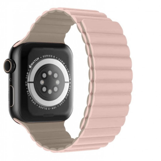 Swissten - Wave Magnetic Apple Watch 42-49mm (pink/capucc) Swissten - Wave Magnetic Apple Watch 42-49mm (pink/capucc)