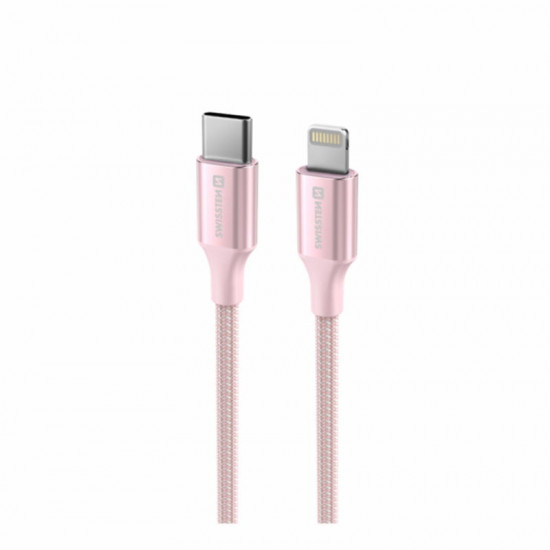 Swissten - Textile II Cable USB-C - Lightning (1.5m-pink)