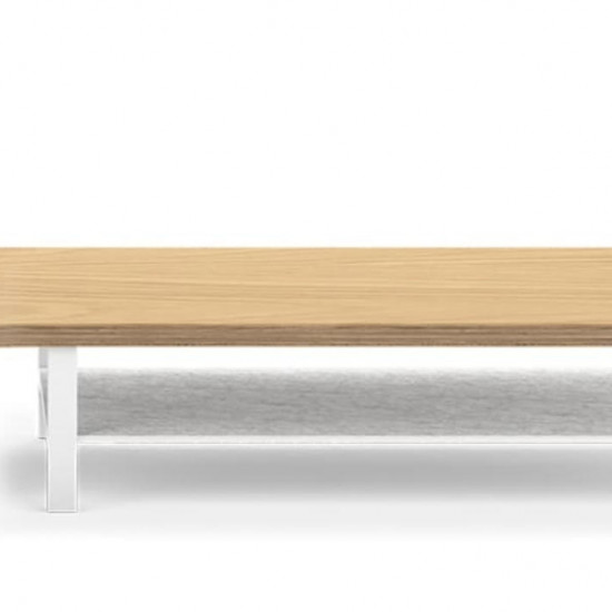 Woodcessories - Monitor Stand Single with Shelf (oak/white)