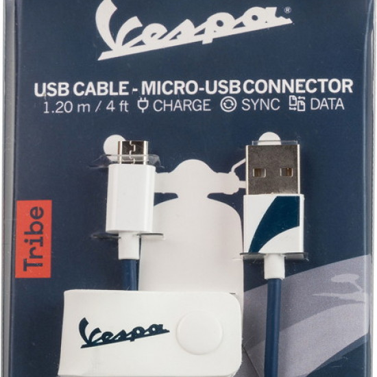 Tribe - Cabo USB-microUSB Vespa (biancospino) Tribe - Cabo USB-microUSB Vespa (biancospino)