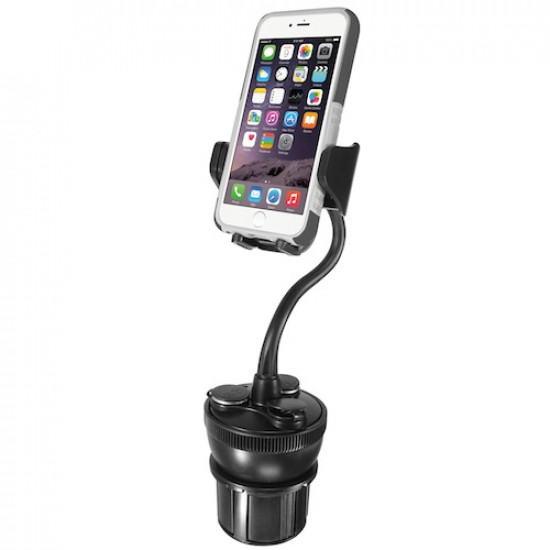 Macally - Car Cup Holder Mount w/ USB charger