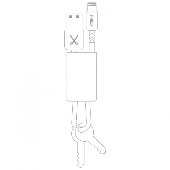 Philo - Keychain Lightning Cable 20cm (light blue) Philo - Keychain Lightning Cable 20cm (light blue)