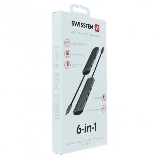 Swissten - USB-C Hub 6in1