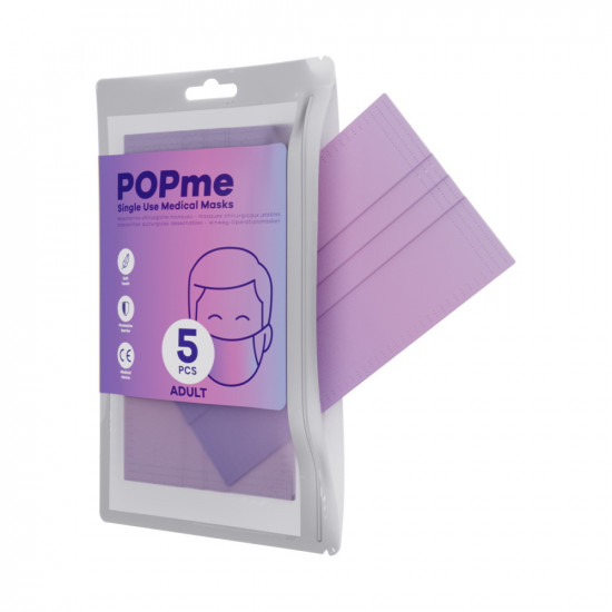 POPme - Disposable mask 5x (lavender) POPme - Disposable mask 5x (lavender)