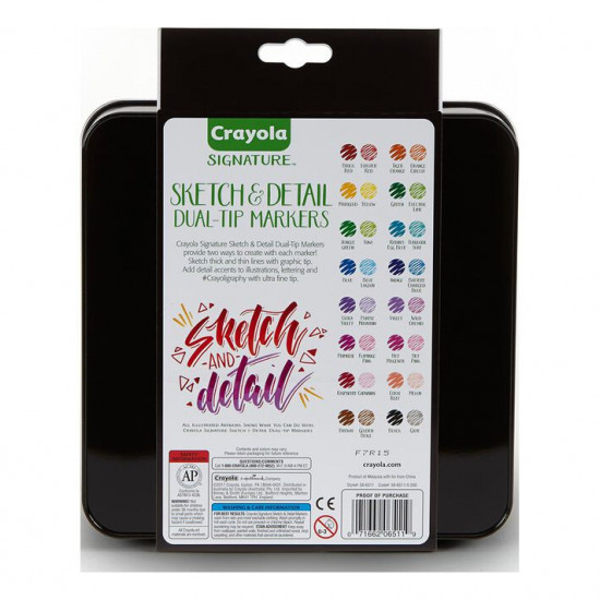 Crayola - Signature Marcadores Dupla-Ponta Sketch&Detail 16x Crayola - Signature Marcadores Dupla-Ponta Sketch&Detail 16x
