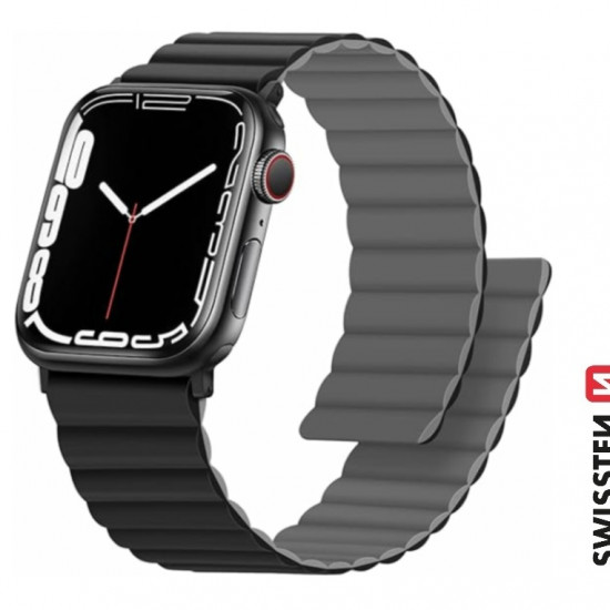 Swissten - Wave Magnetic Apple Watch 38-41mm (black/grey) Swissten - Wave Magnetic Apple Watch 38-41mm (black/grey)
