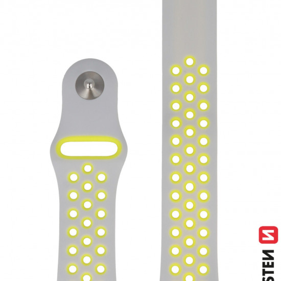 Swissten - Sport Band for Apple Watch 42-49mm (silver/yellw)