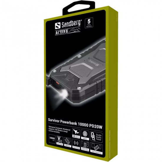Sandberg - Powerbank Survivor 10.000mAh PD20W Sandberg - Powerbank Survivor 10.000mAh PD20W