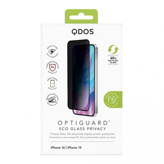 QDOS - Glass Privacy iPhone 16/iPhone 15 QDOS - Glass Privacy iPhone 16/iPhone 15