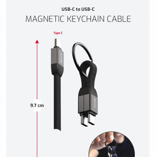 Swissten - Magnetic Keychain Cable USB-C - USB-C (9.7cm) Swissten - Magnetic Keychain Cable USB-C - USB-C (9.7cm)