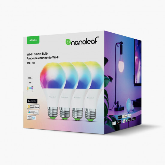 Nanoleaf - Lâmpada A60/E27 Matter WiFi Smart Bulb (4pck)