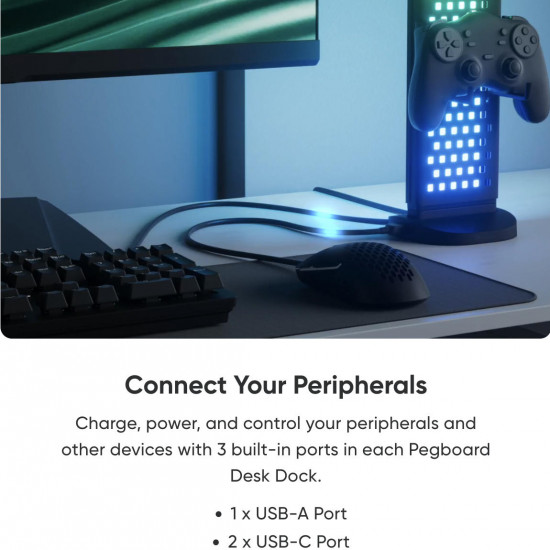 Nanoleaf - Pegboard Desk Dock (1 pck) Nanoleaf - Pegboard Desk Dock (1 pck)
