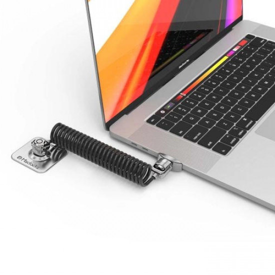 Maclocks - Dual Head Coiled Cable Keyed Lock Maclocks - Dual Head Coiled Cable Keyed Lock