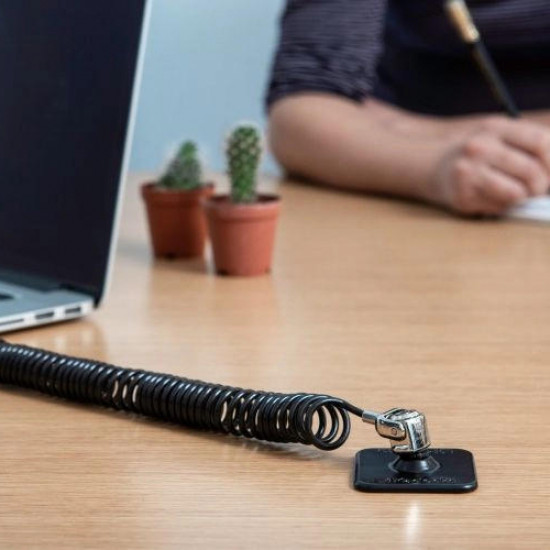 Maclocks - Dual Head Coiled Cable Keyed Lock Maclocks - Dual Head Coiled Cable Keyed Lock
