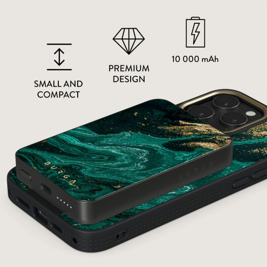 Burga - MagSafe Powerbank 10000 mAh (emerald/gunmetal) Burga - MagSafe Powerbank 10000 mAh (emerald/gunmetal)