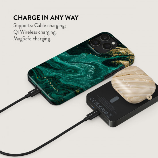 Burga - MagSafe Powerbank 10000 mAh (emerald/gunmetal) Burga - MagSafe Powerbank 10000 mAh (emerald/gunmetal)