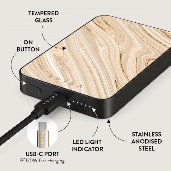 Burga - MagSafe Powerbank 10000 mAh (full glam/gunmetal) Burga - MagSafe Powerbank 10000 mAh (full glam/gunmetal)