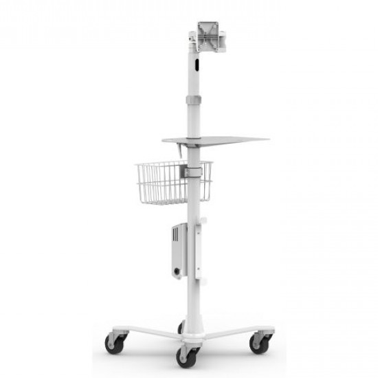 Maclocks - Medical Rolling Cart Extended VESA (white) Maclocks - Medical Rolling Cart Extended VESA (white)