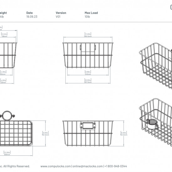 Maclocks - Rolling Stand - Basket (white)